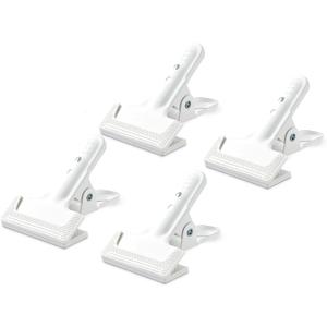 Heavy-Duty Spring Clamps (4-Pack) - 4" Clips for Photography Backdrops, Woodworking, and Home Improvement (White)