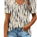 XIEERDUO Womens Summer Shirt V Neck Casual Tshirts Puff Sleeve Tops for Women Solid Color Size M