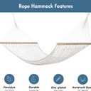 ANOW 2 Person Hammock with Detachable Large Hammock Pad and Pillow, for Garden Yard Outside, 450 LBS Weight Capacity, Blue