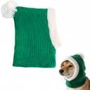 Pet Knit Hat & Neck Gaiter - Warm Winter Dog Cat Hat, Festive Pets Beanie, Soft Knitted Pet Neckwear for Small Medium Large Dogs&Cats (Green, Small)