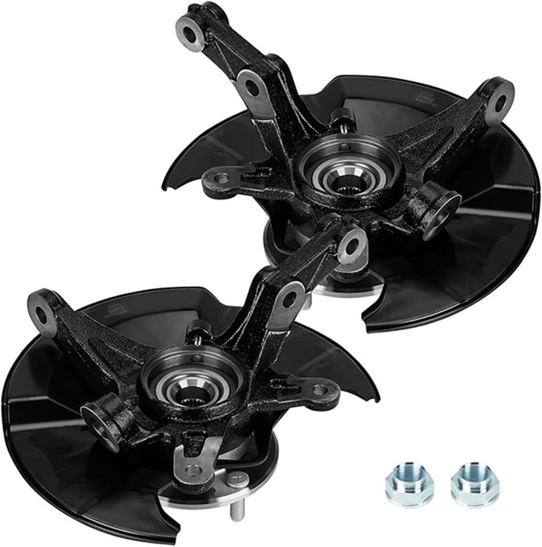 Pair Front LH & RH Steering Knuckle & Wheel Bearing Hub Assembly Fits 2006-2011 Honda Civic(Without Si Model), 44300SNA952, 44300TR0951, 44600SNAA00, 45255SNAA00, 51211SNA010 698450 698451