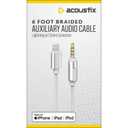 Acoustix 3.5mm to Apple Lightning Braided Auxiliary Cable - White - 6'