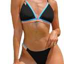 BIKINX Womens Swimsuits Thong Bikini Sets for Women Triangle Two Piece Bathing Suits Tie Back Swim Top Size, XL