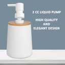 Soap Dispenser Plastic Bamboo with Pump Liquid Hand Lotion Dispenser for Shampoo Bathroom Kitchen 12 oz White 2 Pack