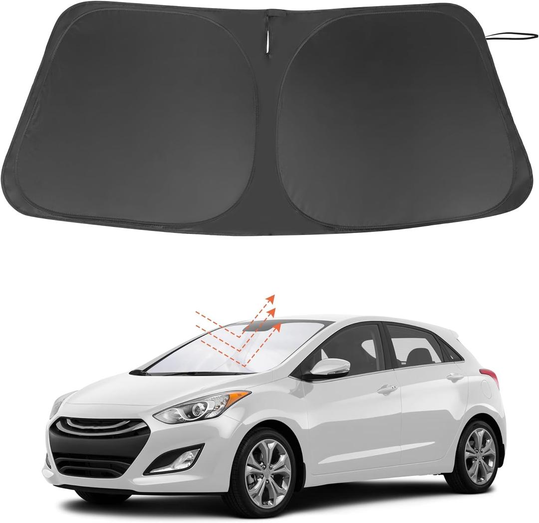Windshield Sun Shade Custom Fit for 2011-2016 Hyundai Elantra Accessories Foldable Sunshade Sun Blocker Protect Car from Sun Rays & Heat Damage Keep Car Cooler