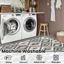 3x5 Rug for Living Room, Washable Black Area Rug, Boho Moroccan Geometric Trellis with Vibrant Hues Non Slip Rug for Large Kitchen, Bedroom Bedside, Entryway,Low Pile Ultra Soft Small Carpet