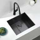 21" Undermount Kitchen Sink, 16 Gauge Gunmetal Black T304 Stainless Steel Single Bowl, 21x19x10 Inch Deep Bar Prep Sink with Roll-up Drying Rack & Grid, Scratch-Resistant Nano Finish