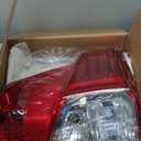 Tail Light Assembly Compatible with Nissan Titan 2017-2023 / Titan XD 2016-2023, Halogen Type Rear Lamp with Bulbs Replacement for 26555-EZ23D NI2801212, Red+Clear Lens, Left Driver Side