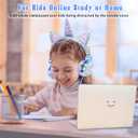TCJJ Sparkly Unicorn Headphones for Girls, Wired Headset with Mic, HD Stereo Sound, Foldable Over-Ear Headphones,Tangle-Free Cord for School, Travel, Tablet-Ideal Christmas & Birthday Gift for Girls