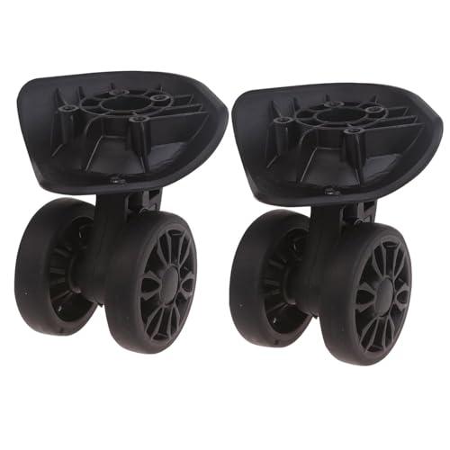 QIXIAMO A89 Luggage Wheels Suitcase Double Row Roller Hardware Repairing Kit Spinner Casters Heavy Duty Wheel 2 Pair Black, 5cm