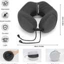 Travel Neck Pillow for Airplanes,100% Memory Foam Neck Support Pillow,Ergonomic U-Shaped 360 Neck Support,Portable with Storage Box,for Flight,Car,Train,Office & Home (Dark Gray)