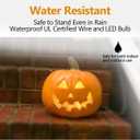 9" Jack-o'-Lantern - Halloween Light Up Pumpkin Lantern with ETL Certified Cord and 2 Safety Fuse - Indoor Outdoor JackoLantern Decoration for Halloween Party Home Décor - Round Lightened Pumpkin