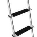 52" RV Bunk Ladder, 4 Step Integrated Aluminum Camper Bunk Bed Ladder with Anti-Slip Rubber Foot Pads, Sliver