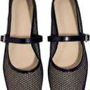 Milumia Women's Mesh Ballet Flats Comfortable Dressy Trendy Square Closed Toe Maryjane Flat Shoes
