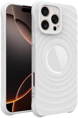 GUNPRIO Case for iPhone 15 Pro, Thin Slim Stylish Ripple Pattern Design, iPhone 15 Pro Protective Cover 6.1 inch, White