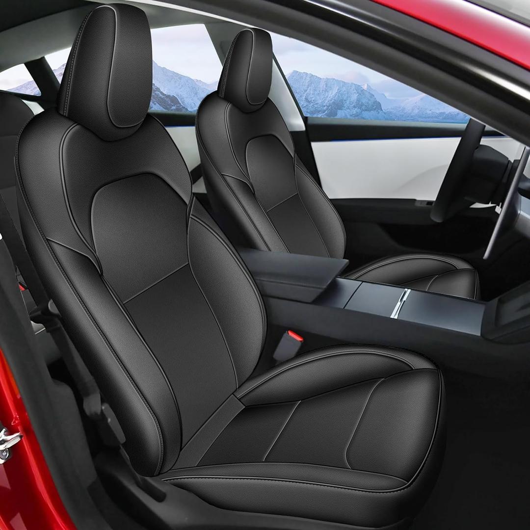 AOMSAZTO Car Seat Cover Fit for Tesla Model 3 2024 (Not for Performance) Full Set Customized Seat Covers (Black,5 Seats)