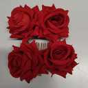 Bememo 2 Pack Women Rose Flower Hair Clip Rose Side Combs Flamenco Flowers Day of the Dead Costumes Mexican Hair Accessories for Wedding Party Decor Gift for Women Mom Grandma(Red)