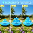 Yeomi 3-Tier Solar Fountain Pump with LED Lights, 24H Outdoor Water Feature, Detachable Design, Multi-Function Bird Bath Water Fountain for Garden Patio Yard Backyard Pond, 3.5W