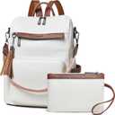 Shrrie Vegan Leather Laptop Backpack for Women 15.6 inch Work Backpack Fashion Travel Backpack Purse for Travel College Work