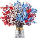 4th of July Babys Breath Artificial Flowers 16 Bundles Red White Blue Fake Silk Flowers Patriotic Memorial Flowers for Independence Day Home Decorations Memorial Day Flowers for Cemetery