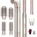 Deluxe 8-in-1 Air Styler Pro 2025 by Rylena, Hair Dryer Brush for Fast Drying, Auto Curling, Smoothing&Volumizing, 8 Attachable Heads, 110,000 RPM High-Speed Multi Styler, 600M Ionic Care, Stone