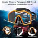 Snorkeling Gear for Adults,Mask Fins Snorkel Set,Panoramic View Diving Mask Anti-Fog,Dry Snorkel,Adjustable Swim Flippers and Travel Bag,Adults Snorkel Gear for Swimming Snorkeling Diving