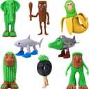 Italian Brainrot Toys,Tralalero Tralala Action Figures, 8PCS Brainrot Meme Shark Figures,Tung Tung Tung Sahur, BRR BRR Patapim for Fans Easter Egg Fillers Office Room Figurine Decor