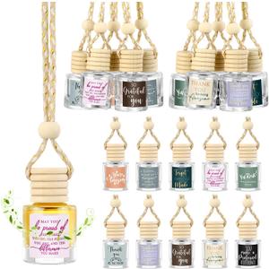 Funnymoom 20 Pcs Employee Appreciation Gifts Bulk Empty Glass Car Air Freshener Hanging Diffuser Thank You Gifts for Employee Nurse Staff Dietician Social Worker Volunteer