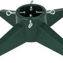 Christmas Tree Stand for Live Tree, Fits up to 8ft Real Tree, Rocky-Solid Design Tree Holder with Spike for Real Tree, Sturdy Xmas Tree Base for Christmas Decoration (Green)