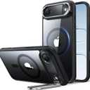 ESR for iPhone Air Case with Stash Stand, Compatible with MagSafe, Military-Grade Drop Protection Magnetic Phone Case for iPhone 17 Air, Scratch-Resistant Back Cover,Clear Black