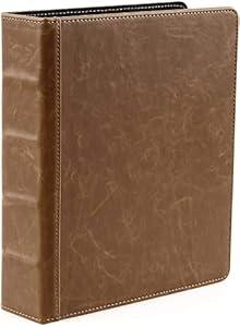 2Fold Mini 1.5 inch 3 Ring Binder 9.4" x 8" - Vintage PU Leather Small Three Ring Binder - Fits 5.5 x 8.5 Paper - Organizer, Wedding Planner, Recipe or Refillable 5.5 x 8.5