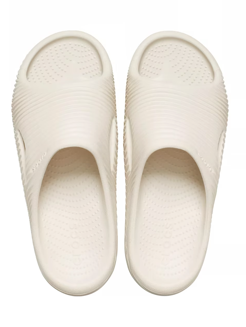Crocs Mellow Tide Recovery Slide Sandal -
 (7 Women/5 Men, Bone)