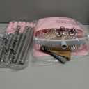 Broom and Dustpan Combo Set, Long Handle and Standing Dust Pan with Comb Teeth, Efficient Floor Cleaning for Kitchen, Outdoor, Dorm, Apartment, Office Lobby (Pink Gray)