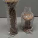 Rustic Wooden Pillar Candle Holders Set of 3, 12'' 9'' 6'' Farmhouse Wood Candle Stand for Table Centerpieces, Vintage Tall Candleholders Fireplace Mantel Decor for Living Room, Brown