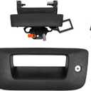 Tailgate Door Handle & Bezel Lock Set, Compatible with 2007-2014 Chevy Silverado & GMC Sierra 1500 2500 3500, Exterior Rear Textured Tail gate Handle with Key, Replace# 22755305