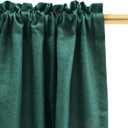UPOPO Green Curtains Privacy Curtains 80 inches Long Kitchen Semi Sheer Drapes Living Room Divider Bedroom Basement Sliding Glass Door Window Curtain Patio Linen Textured 2 Panels Rod Pocket