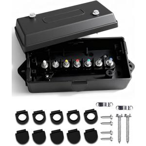7 Pin Trailer Junction Box - Waterproof 7 Way Trailer Wiring Junction Box for Rewiring RVs, Campers & More - Tidy Your 7 Pin Trailer Wiring Harness, Quick Identification, Sealed Protection
