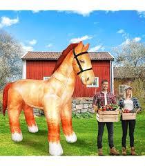 ArtCreativity Inflatable Horse Party Decoration - 1 Piece Blow Up Horse in Brown and Black - Western Themed Party Supplies - Horse Inflate for Cowboy, Rodeo, or Western Themed Party