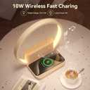 Vivilumens Sunrise Alarm Clock Wireless Charger, 10 White Noise Sound Machine Alarm Clock with 30/60/90 Mins Timer, 3 Levels Touch Night Light Dual Clocks for Heavy Sleeper Bedroom Decor Gift for Her