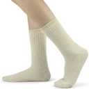 BomKinta Wool Hiking Socks Women - Merino Thick Warm Thermal Boot Socks - Winter Cozy Crew Sock Size 5-11 (Beige)