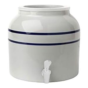 New Wave Enviro Porcelain Water Dispenser, Classic Blue Stripe