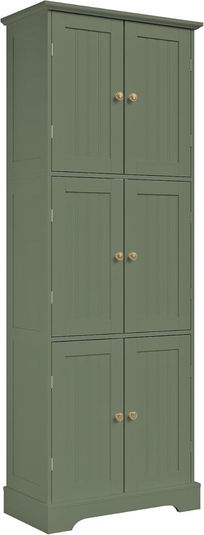 ChooChoo 63.2" Tall Bathroom Storage Cabinet with 6 Doors