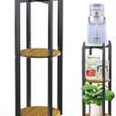 Water Dispenser Floor Stand, 34" Stable Water Jug Stand for 1-5 Gallon Water Bottles/Crocks, 3 Tier Corner Stand with Metal Frame for Kitchen, Living Room, Office, Garage, Hardware Included
