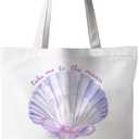 Beach Ocean Tote Bags, Summer Gifts for Women, Summer Preppy Seashell Shopping Bags, Beach Ocean Room Decor