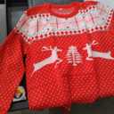 1Pcs Totatuit Family Matching Christmas Sweater Round Neck Reindeer Snowflakes Ugly Knitted Sweater Pullover for Men Women, Large