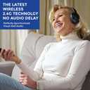 R0SIDAPHONE Wireless Headphones for TV Watching with Transmitter, 2.4G & Bluetooth 5.3 Dual Connect, No Audio Delay TV Headset for Seniors, 295ft Range, Optical RCA AUX USB, 40H Playtime, Call Mic