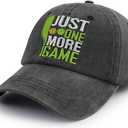Pickleball Hats for Men Women, Funny Adjustable Embroidered Just One More Game Baseball Cap (Gray)