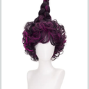 Cosplay Wig for Women Halloween Wig Black Mix Purple Curly Synthetic Braided Wig
