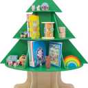 WOOD CITY Kids Bookshelf and Toy Storage Organizer, 2 in 1 Solid Wooden Children Tree Bookcase and Toy Shelf Toddler Storage Display Bookshelf for Kids Room Playroom Bedroom Study Easy Assembly