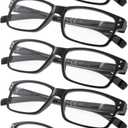 Reading Glasses 5-Pack Spring Hinges for Women and Men Readers Black